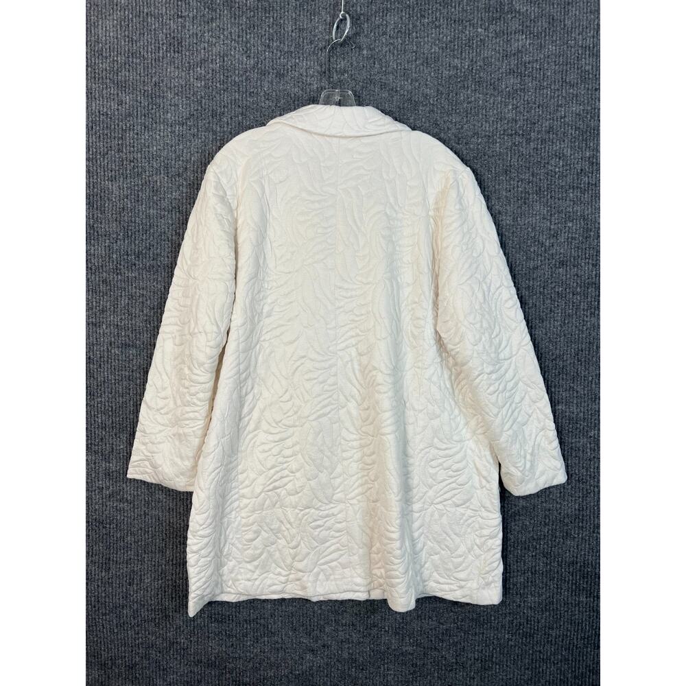 Susan Graver Jacket Womens LP Large Petite Ivory Quilted Lined Classic Minimal - Picture 10 of 13